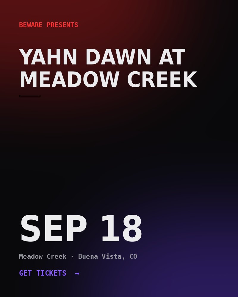 Yahn Dawn at Meadow Creek